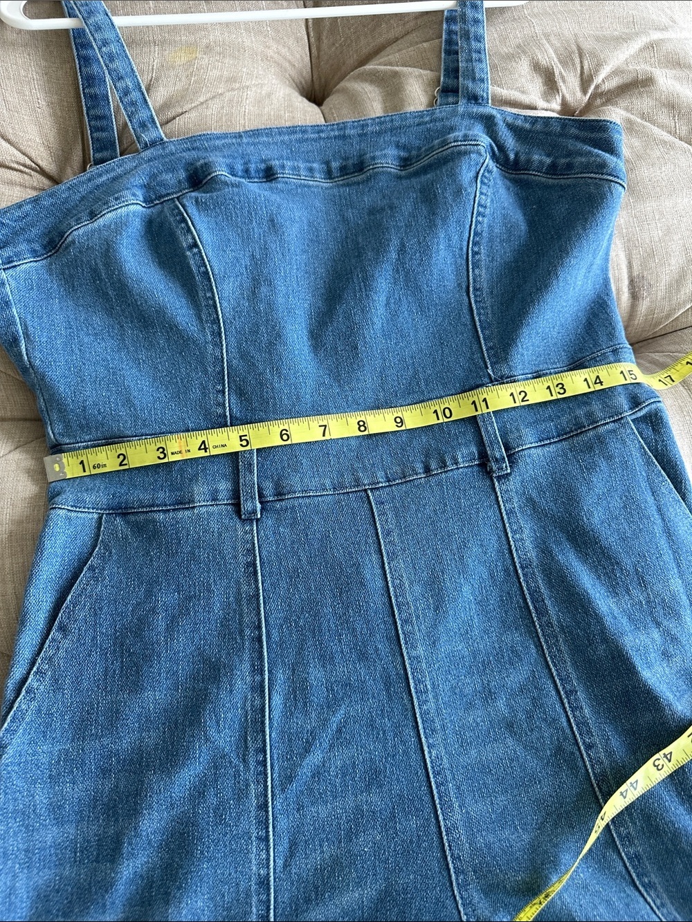 So Me Denim Wide-Leg Jumpsuit in Blue - Picture 7 of 10